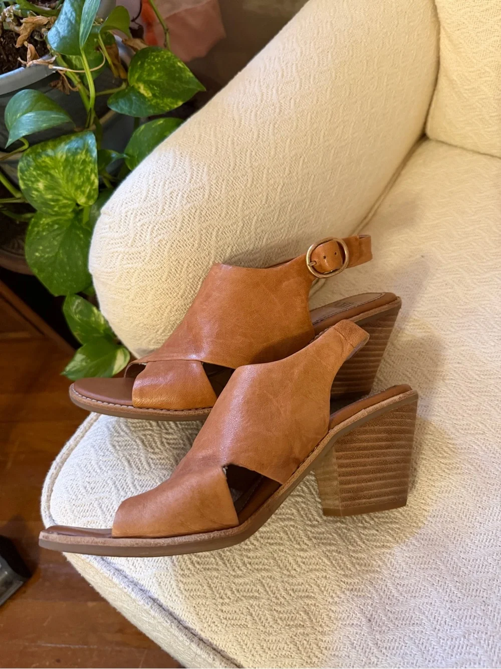 Sofft Women's Open-Toe Slingback Wedge Sandals - Tan